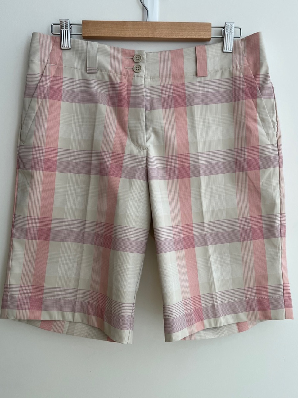 NIKE GOLF Dri-Fit Plaid Shorts Preppy Pastel Casual Athleisure Golf Resortwear